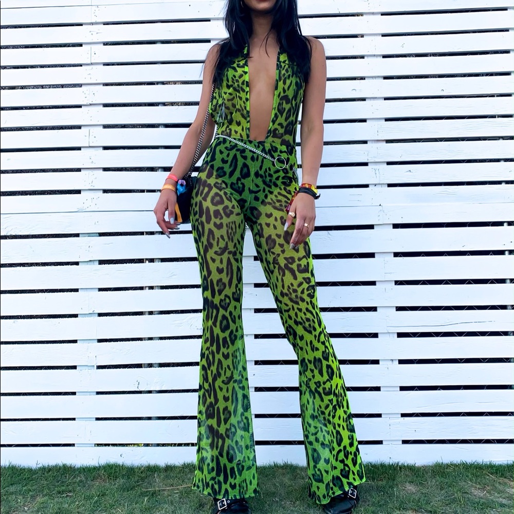 Green mesh jumpsuit size small